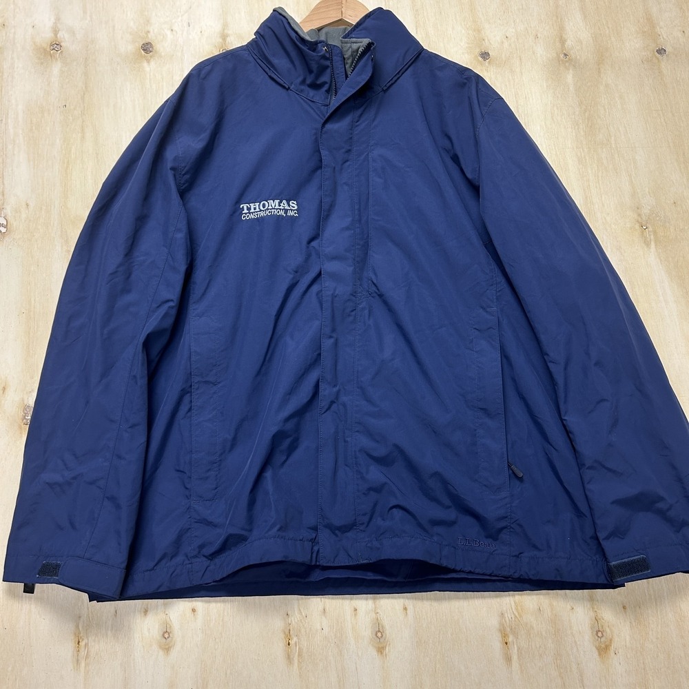 LL Bean Jacket Mens 2XL Blue Hooded Interchange 3-in-1 Fleece‎ Liner Outdoor